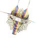 2026 Rainbow Print Bikini Set High-End Beach & Hot Spring Swimsuit Regular Fit Polyester Nylon Vacation Sexy Style Spring/Autumn Summer Winter_ecoleips.com
