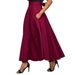Women's Clothing Fashion Elegant Solid Color A Line Version Slim High Waist Long Skirt_ecoleips.com
