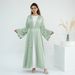 Handcrafted Dubai-Inspired Beaded Open Front Cardigan – Elegant Long Sleeve Blouse For Women (Green, M/L/XL, 3D Floral Design)_ecoleips.com