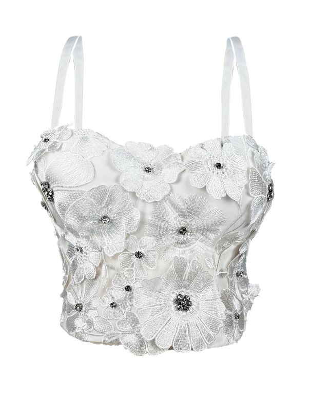 Women's Clothing Three Dimensional Flower Diamond Studded Body Shaping Tube Top For Outer Wear Suspender Bra For Women_ecoleips.com