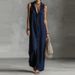 Elegant Commute Sleeveless Shirt Dress 2026 Women Fashion Hooded Solid Color Party Dress Casual Single Breasted Split Long Dress_ecoleips.com