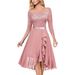 Women's Clothing Spring And Summer New Lace Snow Like One Shoulder Dress Evening Dress_ecoleips.com