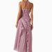 Women's Elegant Ruffled Ruched Halter Backless Midi Dress – Casual Resort Party Gown For Summer_ecoleips.com