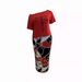Women's Off-Shoulder Printed Two-Piece Set T-Shirt And Skirt Casual Fashion Outfit plus Size Available_ecoleips.com