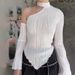 Cross-border European And American 2026 Spring Women's Clothing, Striped Street-style Long-sleeve Asymmetrical Neck_ecoleips.com
