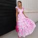 Women's Clothing New Shoulder Pad Flying Sleeves Printed Hollow New Long Style_ecoleips.com