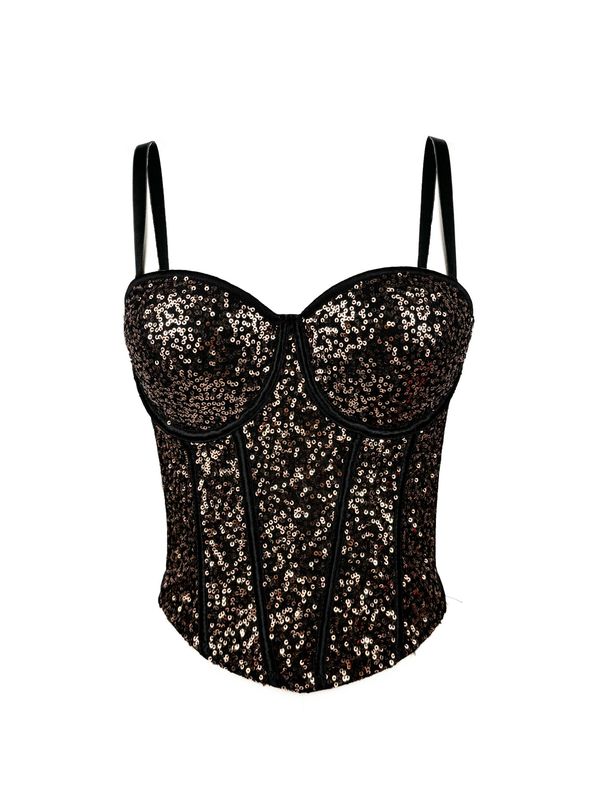 Women's Clothing Pure Desire Style Lace Tube Top Disco Ultra Short Sexy Slim Sequined Suspenders Waist Spring And Summer Fishbone Bra_ecoleips.com