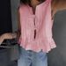 Women's Clothing Summer Y2K Hot Selling Solid Color Cotton And Linen Pleated Strap Women's Shirt_ecoleips.com