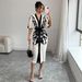 Women's Long Sleeve Cardigan Top Fashion Retro Print Split Cuff Style Jacket New_ecoleips.com