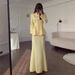 Modest Abaya Dress Women's Retro Elegant Long Dress Set Soft Solid Color Comfortable Temperament Spring Long Sleeves Polyester_ecoleips.com