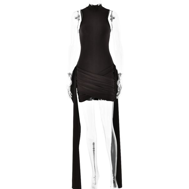 Aria Basics Aria Basics European And American Style Cross-Border Spring Hot-Selling New Sexy Elegant Solid Color Round Neck Sleeveless Bodycon_ecoleips.com
