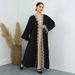 New Muslim Embroidered Loose Cardigan Long Dress Long Robe Fashionable Outerwear Loose Large Size Dress_ecoleips.com