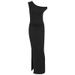 Fashion New Arrival Women Dress Minimalist Intellectual One Shoulder Slim Waisted Ruched Split Hem Dress Elegant Ladies Party Dress_ecoleips.com