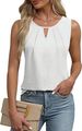 Cross-border European And American Women's Clothing 2025 Summer New Pleated T-shirt V-neck Hollow Sleeveless_ecoleips.com