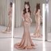 Elegant Mermaid Evening Gown Sequined Wedding Toasting Dress for Women New Arrival 2026 Luxury Hostess Banquets Party Wear_ecoleips.com