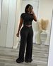 High Elasticity Slimming Wide Leg Pants Set High Waisted Twisted Two Piece Set Solid Color European And American Style Summer Wear For Women D10129_ecoleips.com