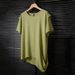Women's Slimming Short Sleeve T-Shirt Irregular Hem Design Loose Fit Versatile Elegant Top Summer New Style_ecoleips.com