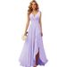 Women's Clothing New V Neck Pleated Slit Straps Long Chiffon Christmas Party Dress Skirt_ecoleips.com