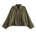 Aria Basics Cross-border Wholesale European American Women's Fashion Aviator Suede Jacket With Bat Sleeves And Zipper_ecoleips.com