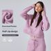 Aria Basics New Warm Fleece-Lined Sweatshirt For Women, Hooded Half-Zip Loose Yoga Wear, Fitness Sports Jacket DAW139_ecoleips.com
