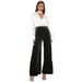 Voya Women's Fashion European American Autumn And Winter Velvet Wide-leg With Ruffles, High-waisted, Straight, Slimming And Elegant Long Pants_ecoleips.com