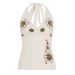Women's Slim Fit Halter Neck Top Floral Print Spring/Summer Sexy Hot Girl Style Fashion Vest French Style Tie Detail_ecoleips.com