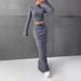 2025 Women's Solid Color Pants Long Sleeve Two-Piece Set_ecoleips.com