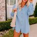 Custom Made Women's Long Sleeved Shirt And High Waisted Shorts Set European American Style Fashion Casual Two-Piece Outfit_ecoleips.com