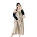 Real Shot New Summer Maternity Camisole Dress Slimming Knitted Long Sleeve Jacket Set_ecoleips.com