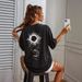 Oversized Cotton Feel T-Shirt Comfortable Artistic Print Relaxed Fit Casual Tee for Everyday Women's Clothing Tops_ecoleips.com