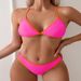 Color Block Halter Neck Bikini Swimsuit For Women Sexy Beach Swimwear American Style Hot Spring_ecoleips.com
