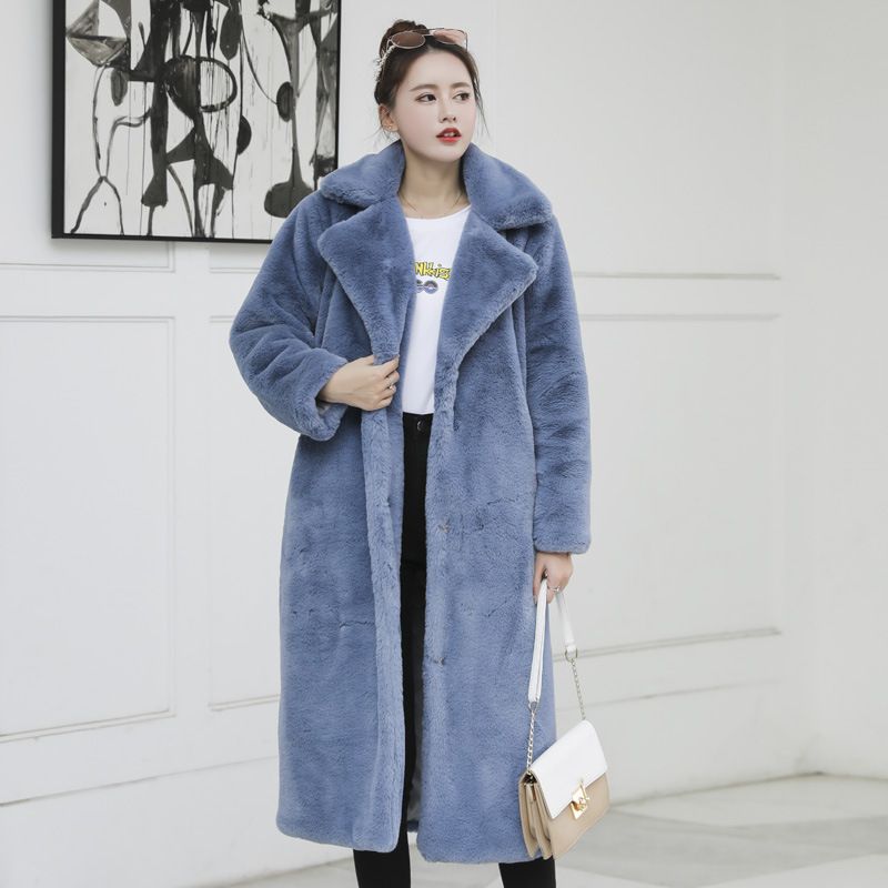 Women’s Velvet-Like Faux Fur Long Coat – Winter Plush Mink-Style Jacket With Cotton Lining (13 Colors, 5 Sizes)_ecoleips.com