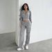 New European And American Style Solid Color Comfortable Versatile Sports Suit With Frayed Hem Slim-fit Sweatshirt +_ecoleips.com