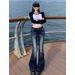 Y2K Slim Fit High Waist Casual Womens Jeans Retro Denim Pants Low Rise Flared Trousers Long Bootcut Drag Autumn For Women_ecoleips.com