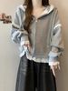 Gongyuweng Spring And Autumn New Large Plus Size Women's Hooded Sweatshirt Cardigan Jacket Casual Slimming High-End Lace_ecoleips.com