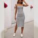 Can Be Invoiced, European And American Cross-border Women's Clothing, Striped Knitted Camisole Summer Sleeveless_ecoleips.com