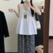 Black Sleeveless Camisole Shirt For Women 2025 Summer New French Niche Design Slim Loose Top_ecoleips.com