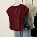 Women Summer Short Sleeved Top For Fashion Versatile Base Shirt Slim Fit Round Neck T-shirt Casual And Sexy Breathable And Cool_ecoleips.com