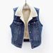 Men's & Women's Fleece-Lined Denim Vest With Hood - Winter Warm Sherpa Jacket, Slim Fit Casual Streetwear_ecoleips.com