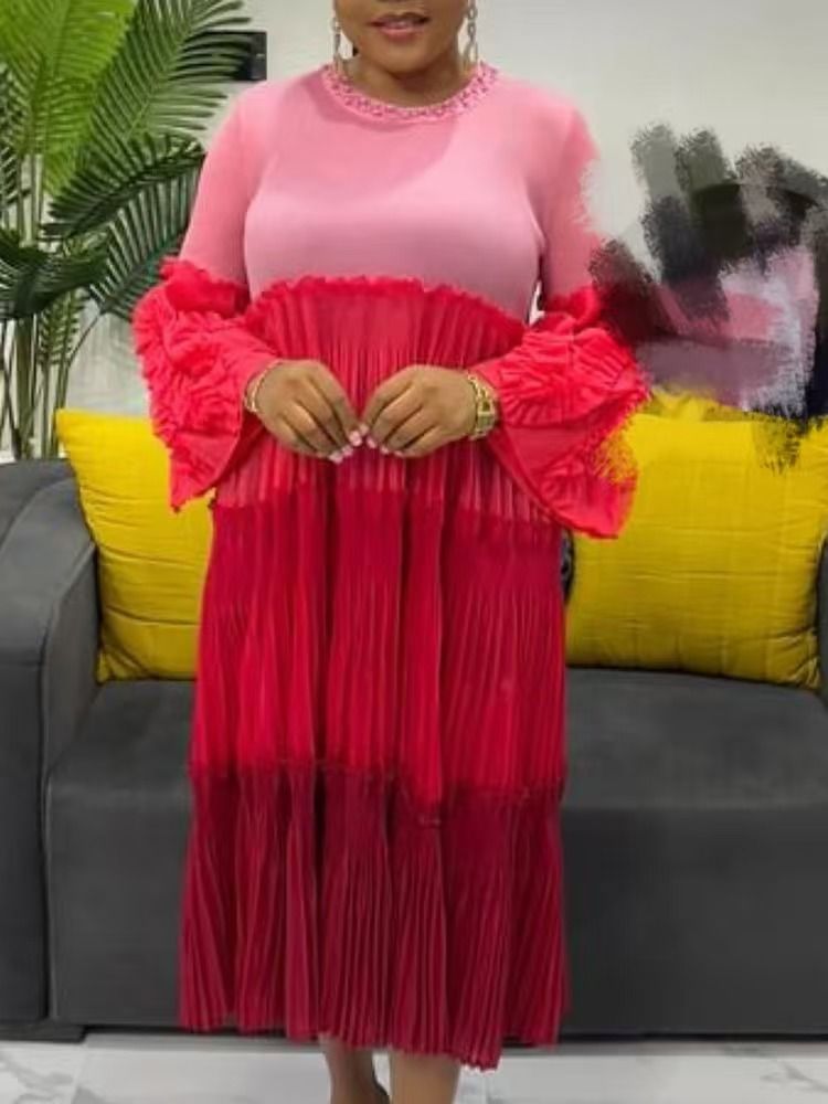 Women's New Dress Fashionable Temperament Loose Slim High-end Pleated Long_ecoleips.com