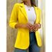 Autumn Monochrome Simple Long-Sleeved Suit Collar Jacket For Women_ecoleips.com