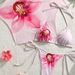 Women's Clothing Floral Print Three Piece Bikini Set Short Sleeved Outer Cover Tie Up Swimsuit_ecoleips.com