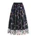 Retro 50s Women's Mesh Embroidered Midi Skirt High Waist A-Line Skirts for Casual Office Wear_ecoleips.com