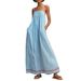 Summer Fashion Casual Women's Dress European And American Style Cross Border Trade Sleeveless Long Gown_ecoleips.com