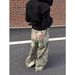 Retro American Letter Print Camouflage Casual Pants Straight Wide Leg Versatile Jeans for Men And Women Instagram Style_ecoleips.com