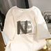 Women's White Short Sleeved T-Shirt Loose Fitting round Neck Spring Summer New Style Lazy Versatile Trendy Top_ecoleips.com