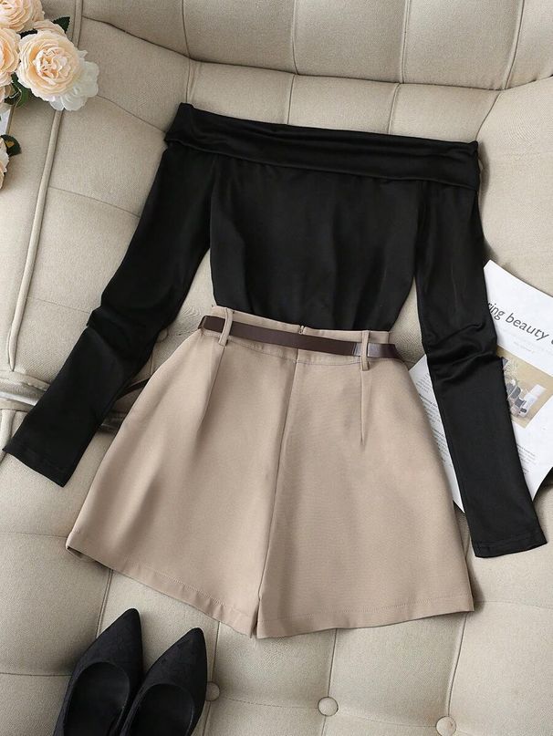 2025 New Cross-Border Foreign Trade Independent Station European American Women's Fashion Off-Shoulder_ecoleips.com