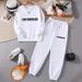 Women's Autumn/Winter Versatile Casual Long Sleeve Sweatshirt Fleece Lined Two Piece Set Letter Print_ecoleips.com