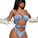Women's Clothing European And American Style Sexy Fashion Women's One Piece Swimsuit Halter Neck Strap Twisted Personality Summer New Design_ecoleips.com