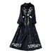 Women's French Retro Long Sleeve Dress Heavy Embroidery Lapel Loose Fit Slimming Casual Cardigan Summer Dress_ecoleips.com